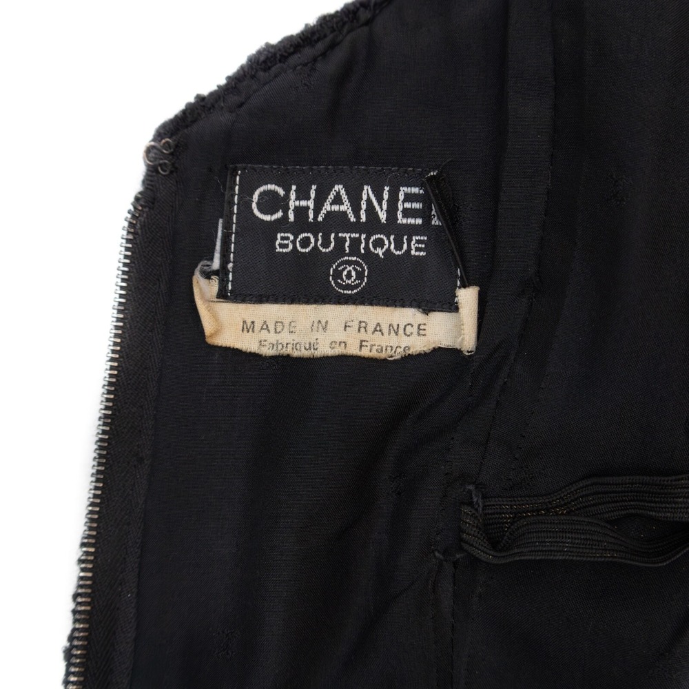 RARE Chanel Vintage S/S 1993 Circa Black Tweed‎ Corset with Gold Clover Buttons - Picture 9 of 10